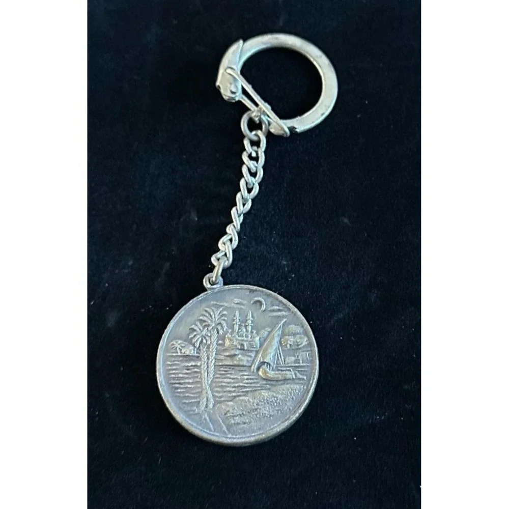 Vintage Temple Abou Simbel Nubia Egypt Keychain‎ Souvenir Keyring